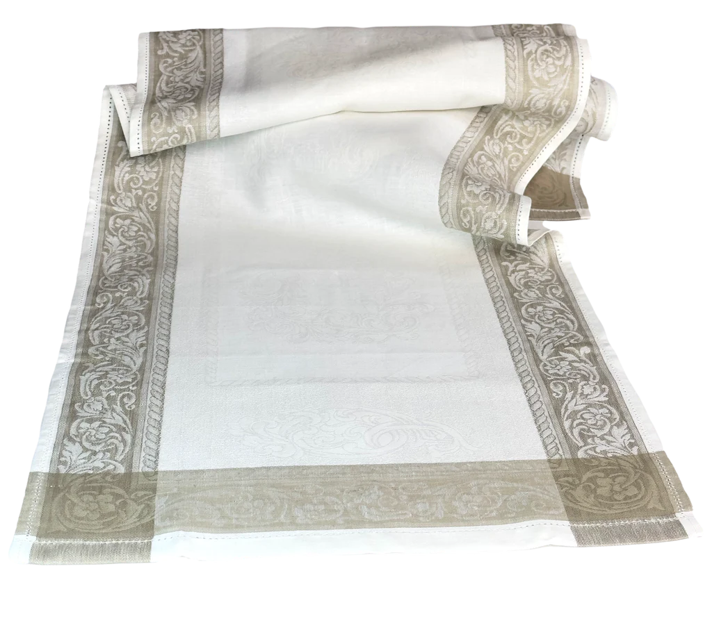 White And Tan Table Runner