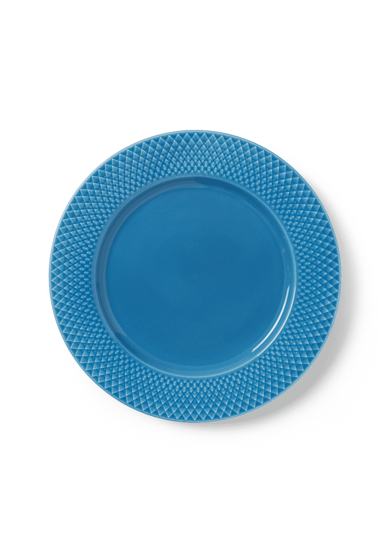 Lyngby Rhombe Color Dinner Plate Blue