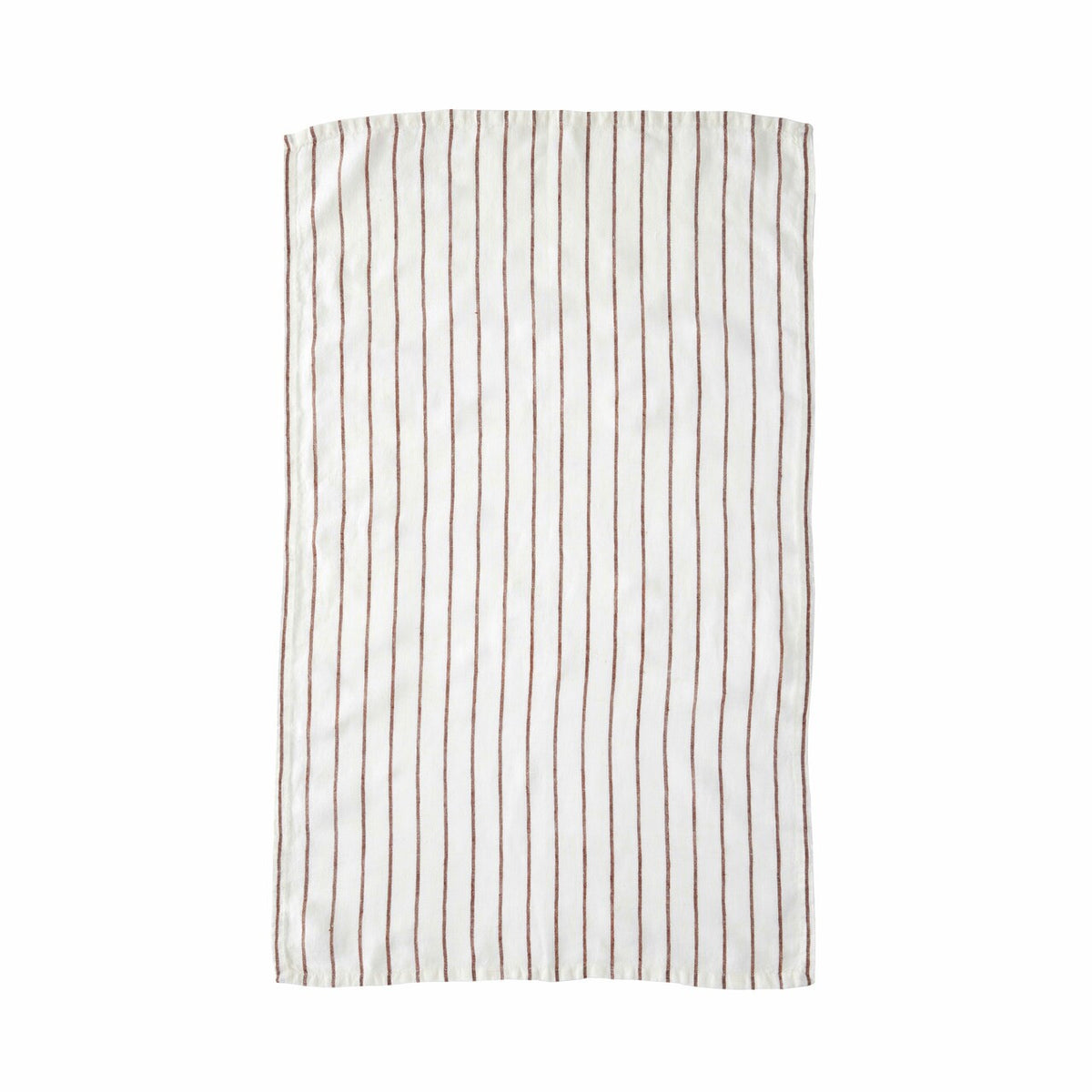 Belmont Stripe Linen Tea Towel Earth , Set Of 2