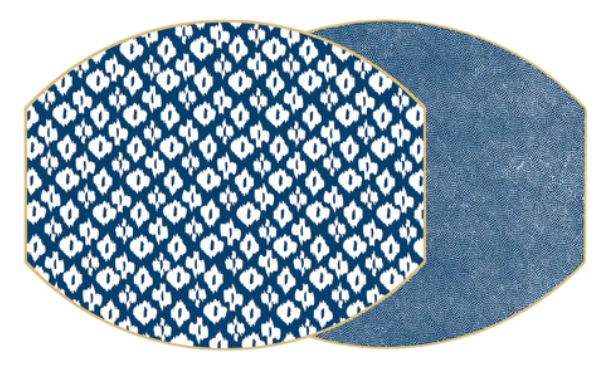 Navy Ellipse Two Sided Ikat Placemat (Set of 4)