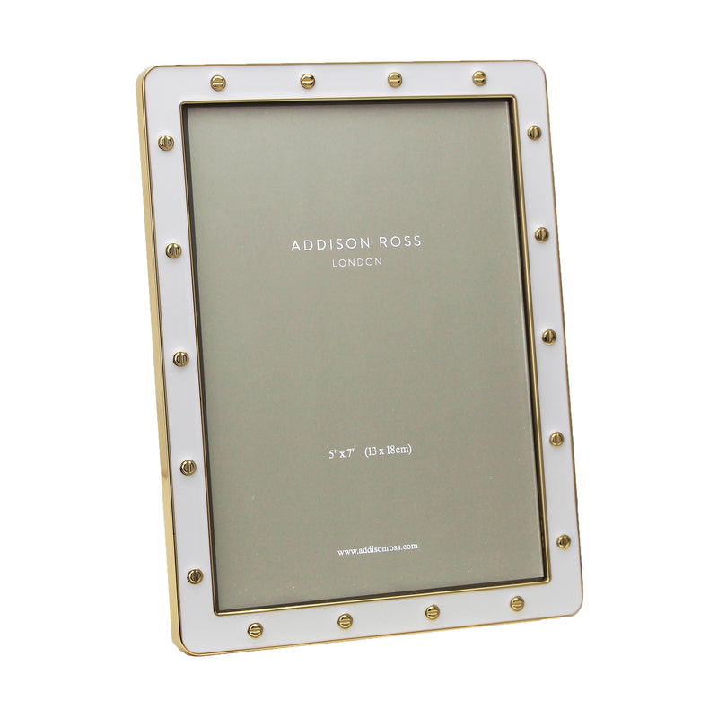 Locket in Gold White Frame