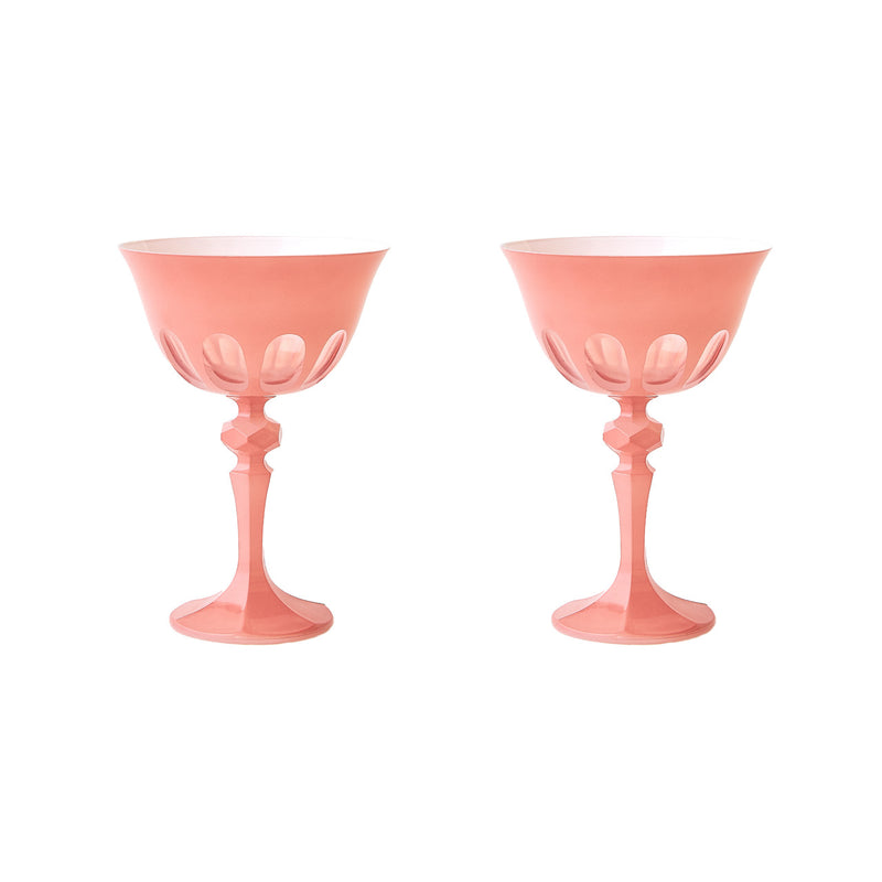 Rialto Glass Coupe Salmon, Set of 2
