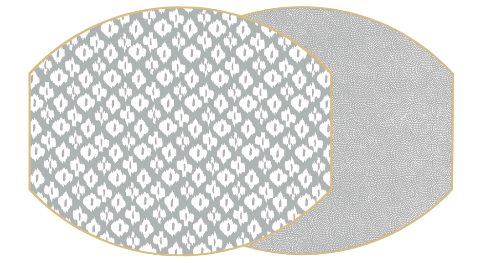 Grey Ellipse Two Sided Sayagata Placemat (Set of 4)