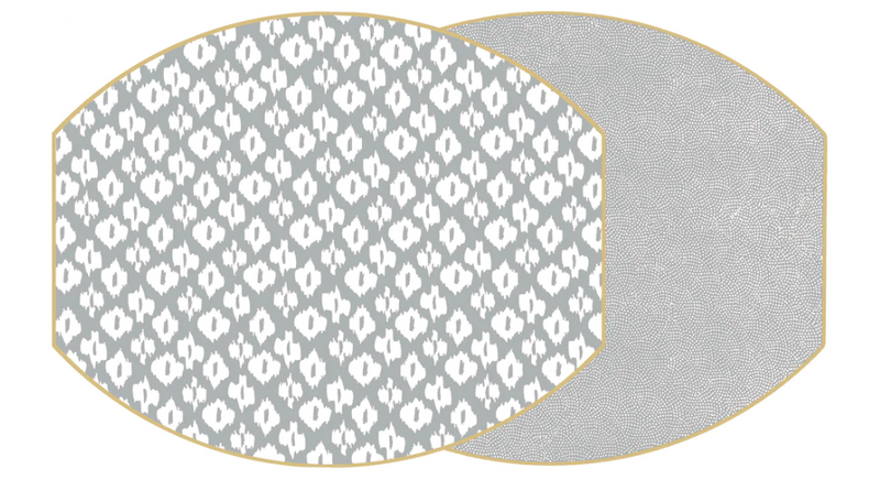 Grey Ellipse Two Sided Sayagata Placemat (Set of 4)
