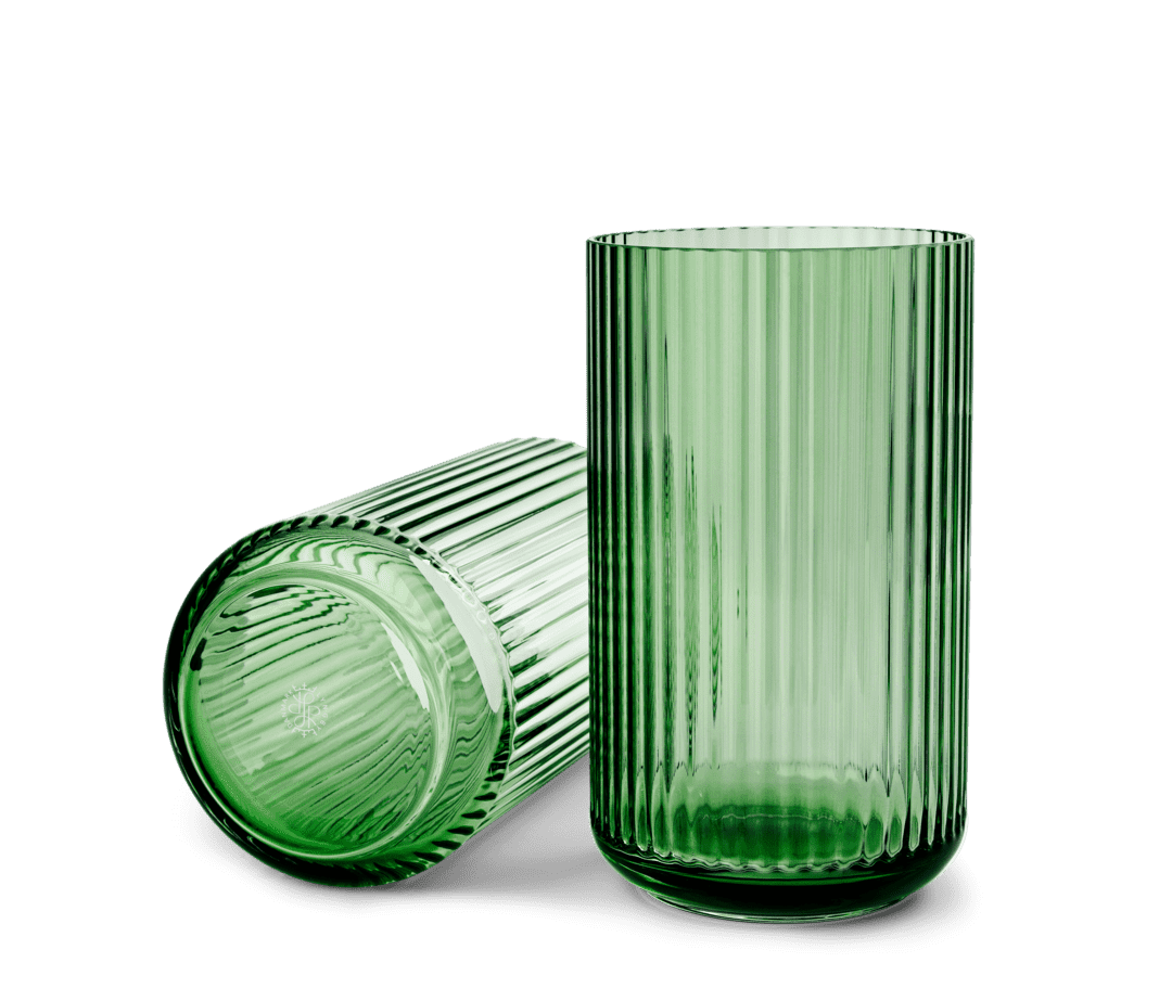 Lyngby Vase Copenhagen Green Mouth Blown