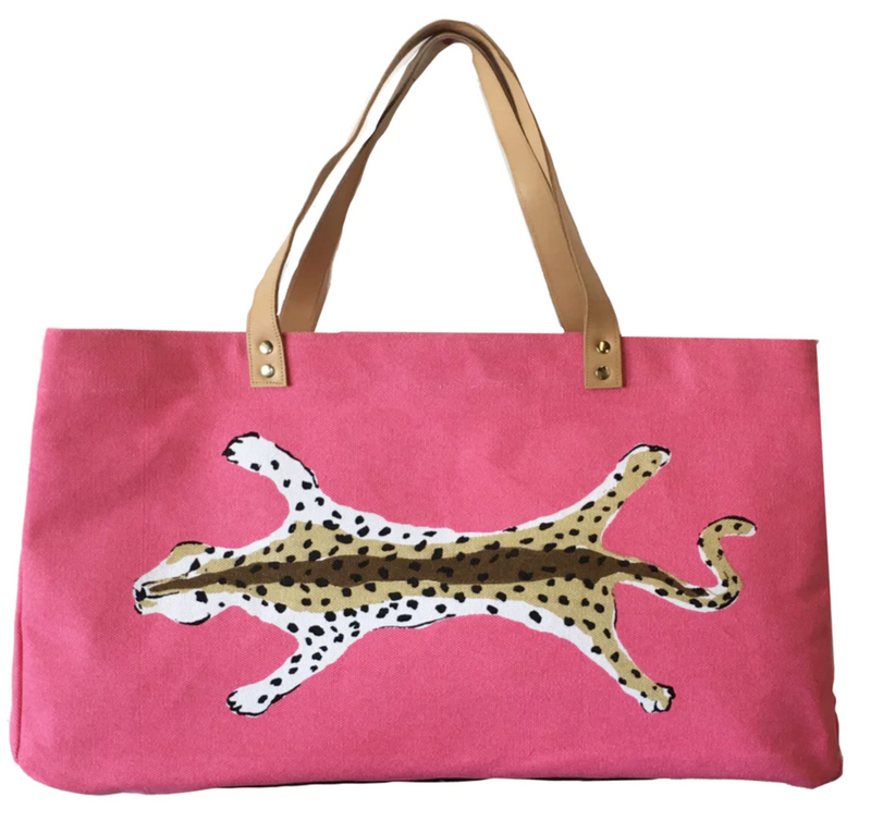 Dana Gibson Pink Leopard Shoulder Tote