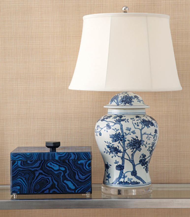 GEORGIA BLUE LAMP 31"H