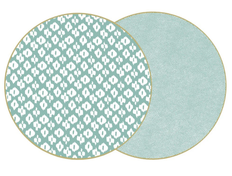 Round Two Sided Ikat Placemat Sea (Set of 4)