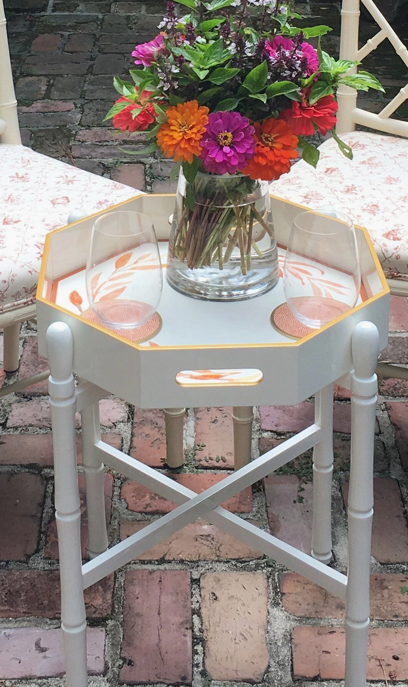 Stinson Octagonal Tray with Stand Navy