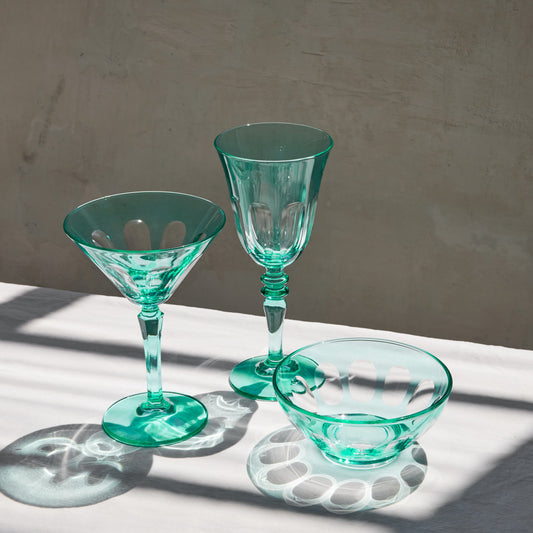 Rialto Glass Wine Menthe , Set Of 2