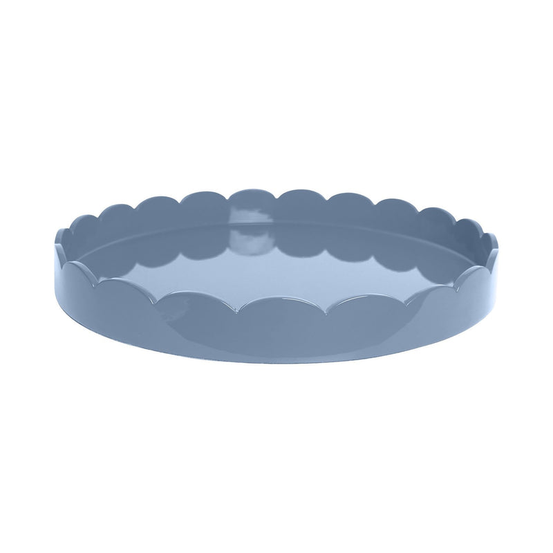 Scalloped Medium Round Tray SL Blue