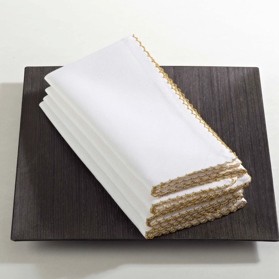 Whip Stitched Napkin, Gold