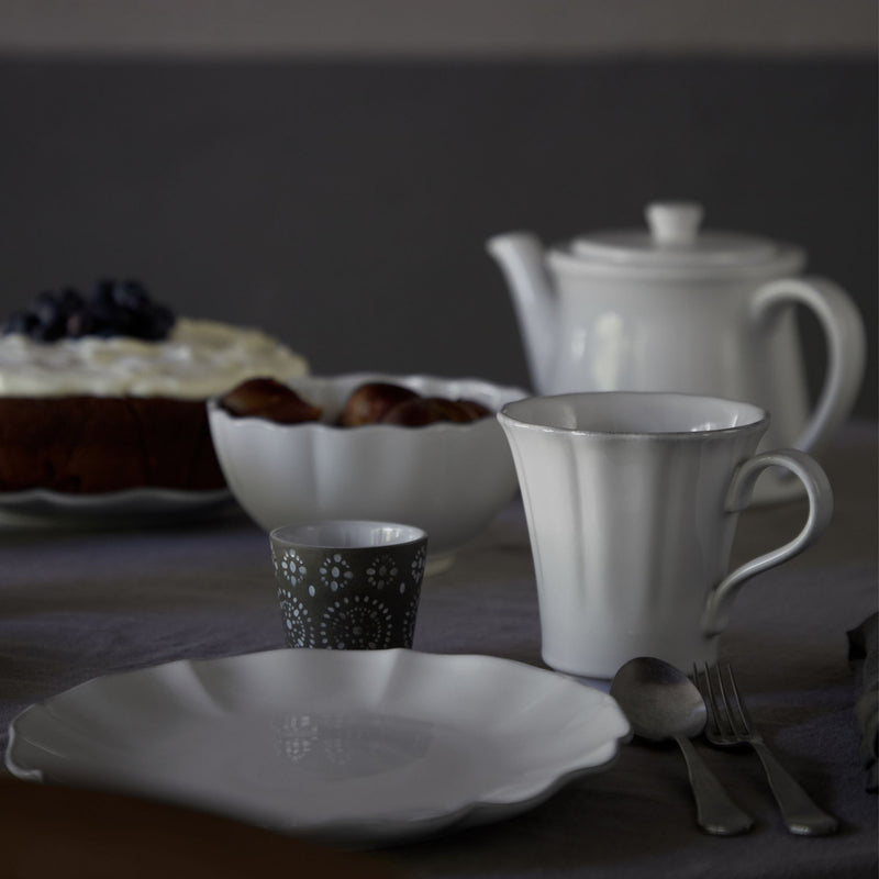 Salad or Dessert Plate White Rosa