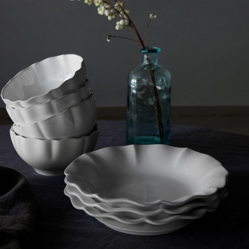 Pasta Bowl White Rosa