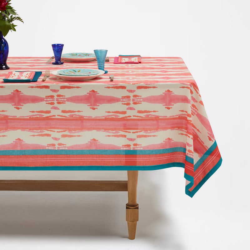 Flame Design Pink Rectangular Tablecloth
