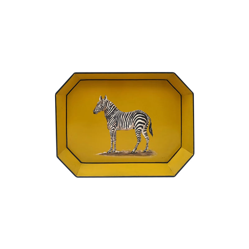 Fauna Handpainted Iron Tray, Zebra